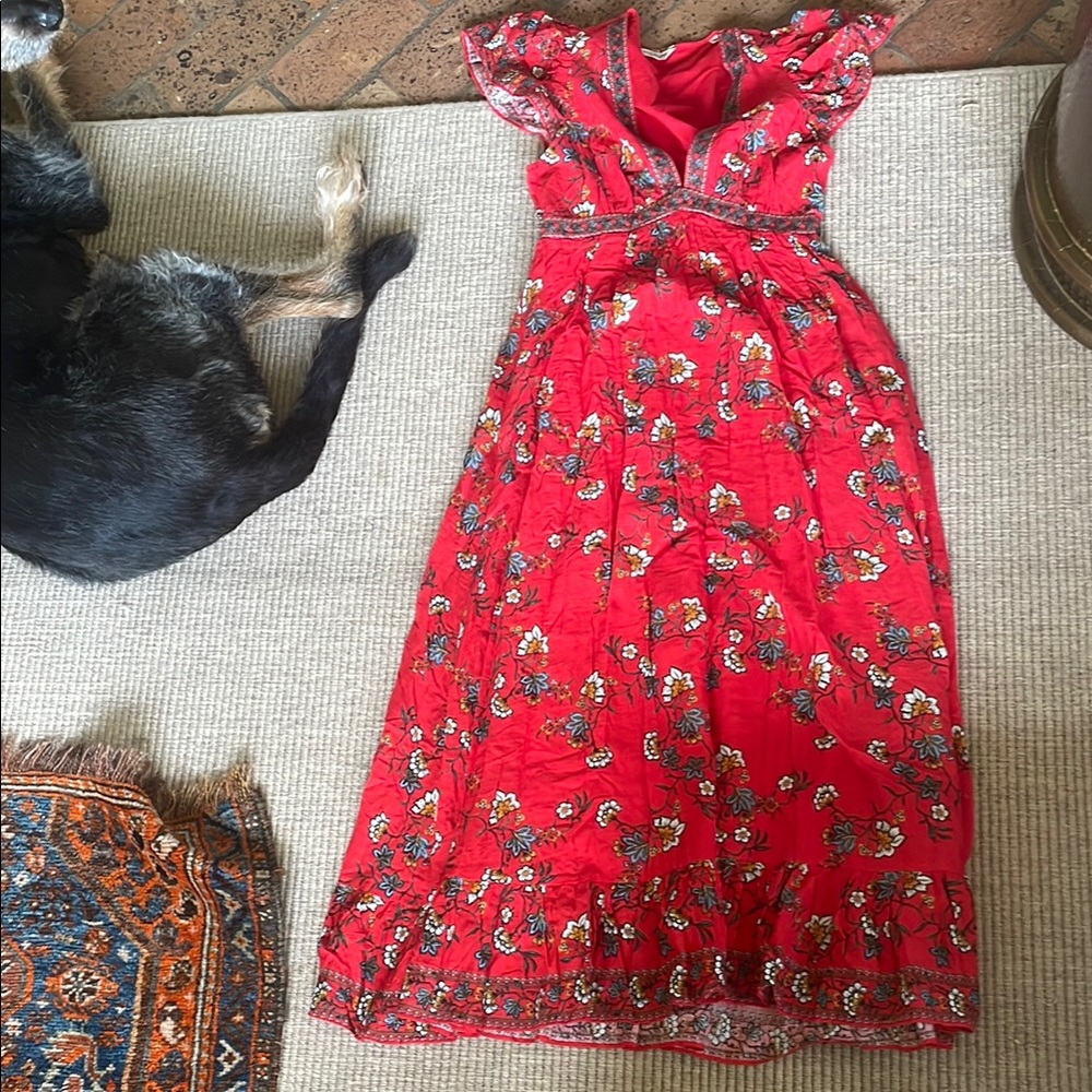 Floral Red Dress